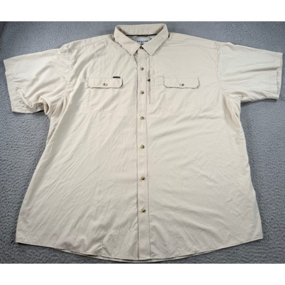 Poncho The Brown Bear Shirt Mens 3XL Regular Fit Short Sleeve Magnetic Pockets